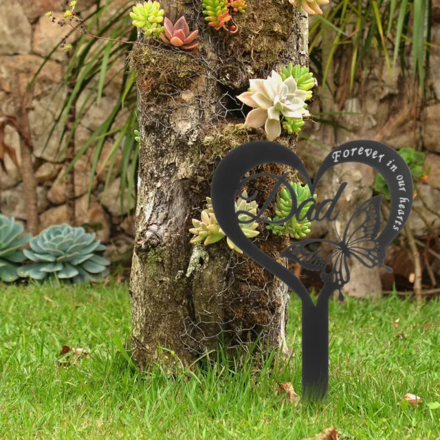 Memorial Stake Metal Memorial Heart Shaped Garden Stake Grave Cemetery Stake