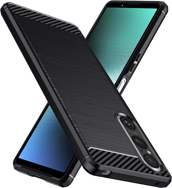 Per Sony Xperia 1 V Custodia, Sottile Silicone Carbon Fibra
