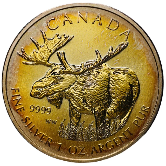 Sunrise 2012 Canada $5 Dollar 1oz .9999 Silver BU  MOOSE Wildlife Series Coin