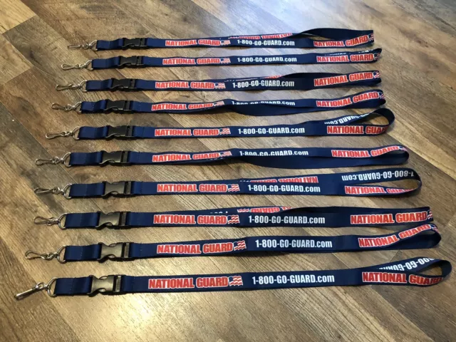 Lot Of 10 National Guard Lanyards