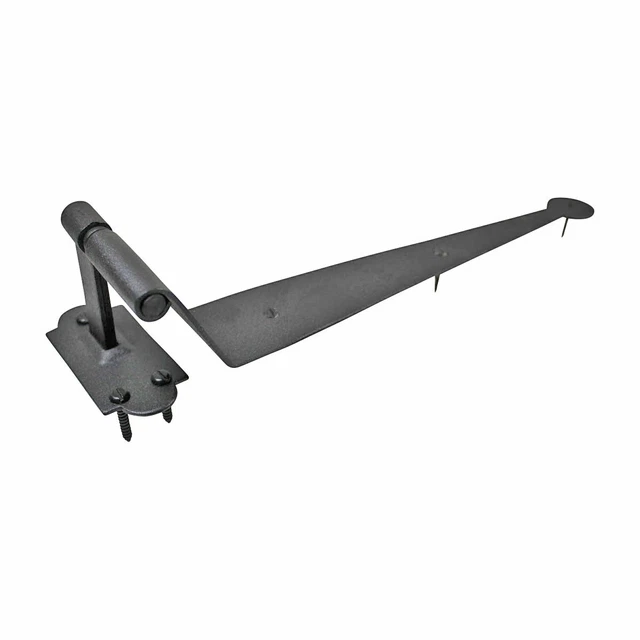 Black Offset Strap Lift Off Pintle Hinge 11 3/4" L Cast Iron Renovators Supply