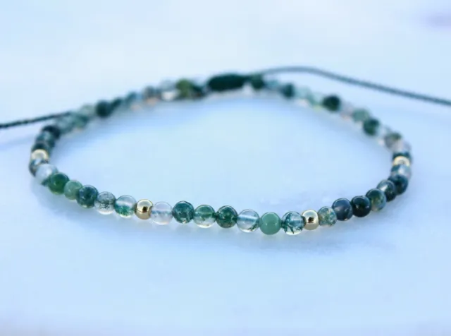 3mm Aquatic agate bracelet/precision faceted crystal/Crystal Healing/Gift idea
