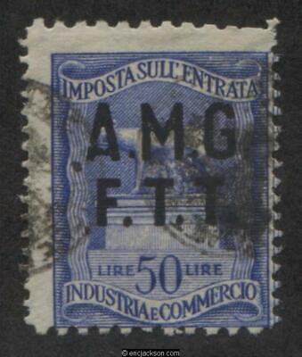 Trieste Industry & Commerce Revenue Stamp, FTT IC37 left stamp, used, F