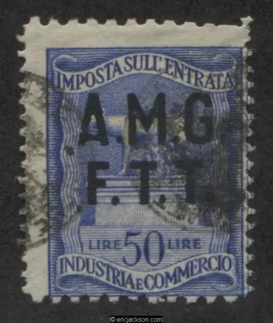 Trieste Industry & Commerce Revenue Stamp, FTT IC37 left stamp, used, F