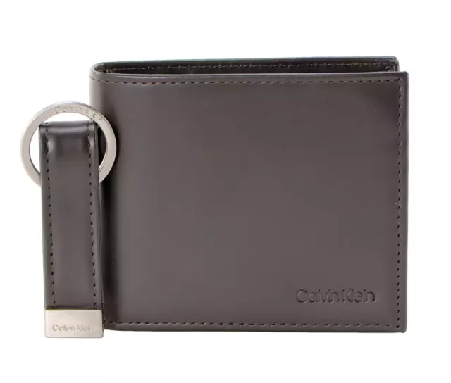 Calvin Klein Men's RFID Blocking Leather Bifold Wallet with Key Fob