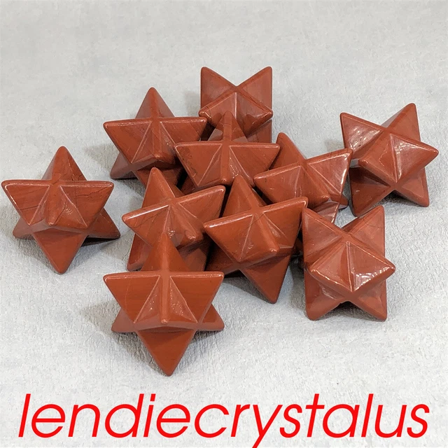 10pcs Natural Red Jasper Merkaba Star Quartz Crystal Mineral Gem Reiki healing