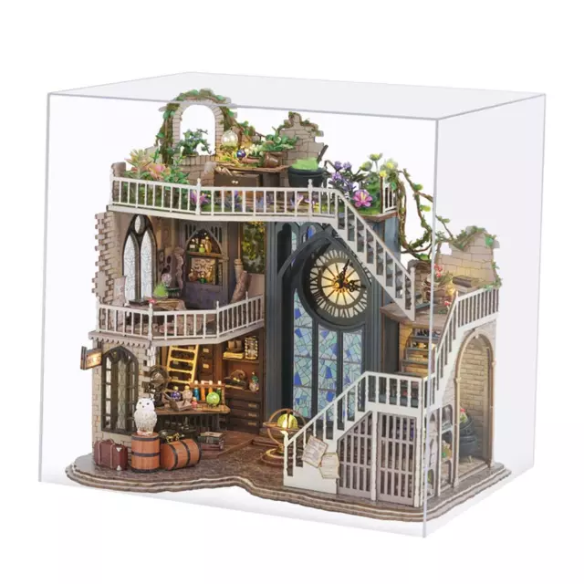 Wood Miniature Dollhouse with Decorative Ornaments Assembled Doll House Kits for
