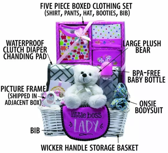 Nikki's New Arrival Baby Girl Gift Basket (Pink) 2