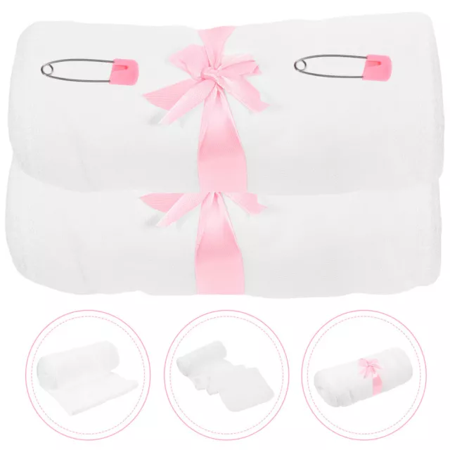 2 Rolls Postpartum Belly Band Gauze Cotton Maternity Recovery (White L)