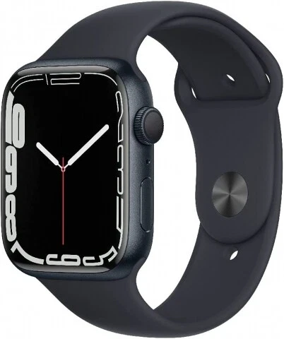 Apple Watch Series 7 [GPS, inkl. Sportarmband mitternacht] 45mm Aluminiumgehäu A