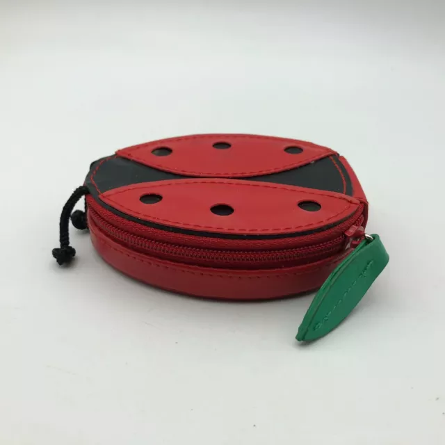 Cute Ladybug Figural Zipper Coin Purse Red And Black C9