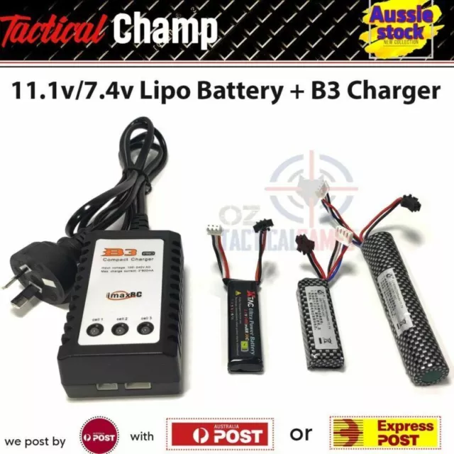 11.1v/7.4v Lipo Battery J8 B3 Charger JM Gen 8 CYMA CQB TACTOYS Gel Blaster Toys