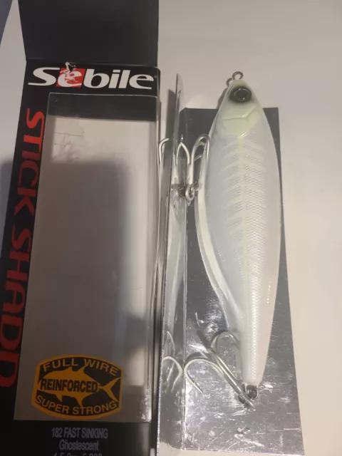 SEBILE STICK SHADD 182 Sinking 7 1/8" 4 3/4oz Striper Lure GHOSTESCENT