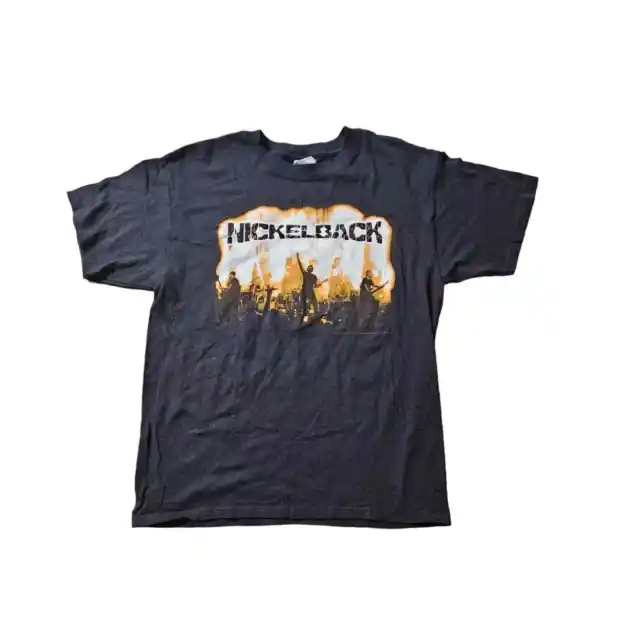 Nickelback Concert T Shirt Tour 2009 Chad Kroeger size Large Pre Shrunk Black