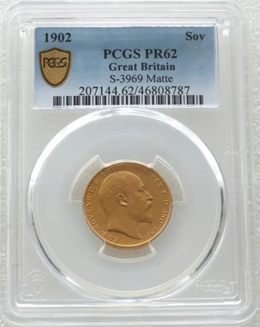 1902 Great Britain Edward VII Full Sovereign Matte Gold Proof Coin PCGS PR62