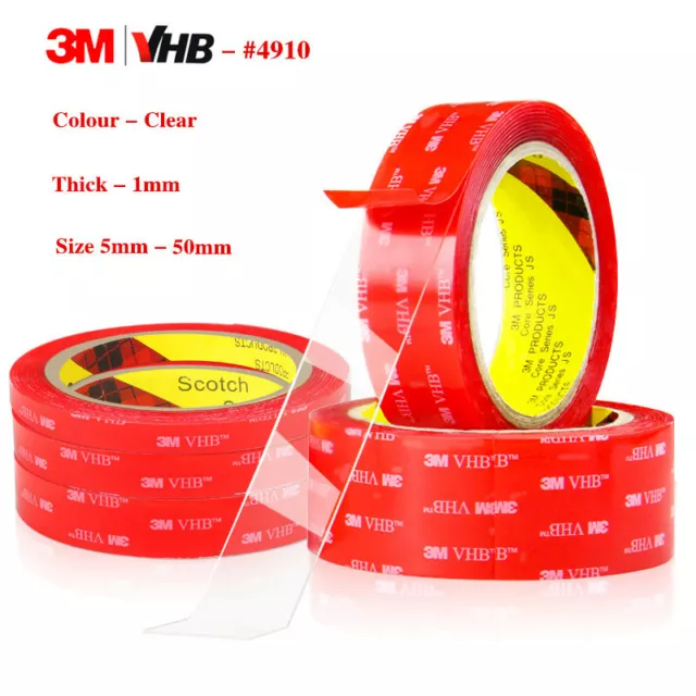CLEAR 3M VHB  4910 DOUBLE SIDED Self Adhesive Sticky TAPE Acrylic Mounting Foam
