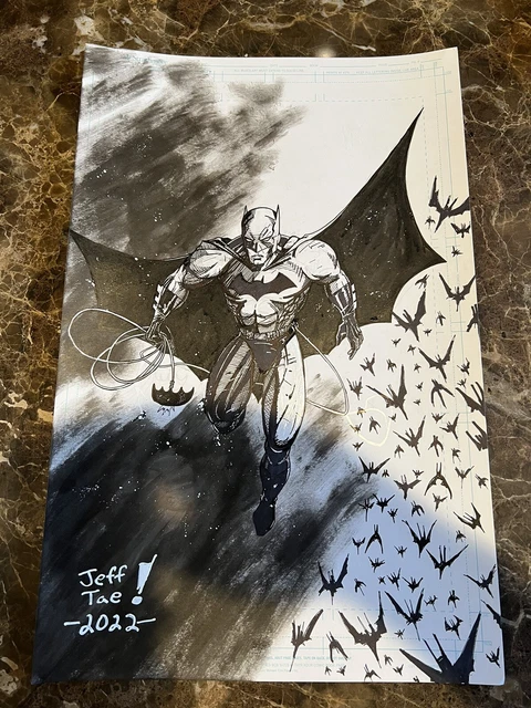 Batman Original Sketch Art by Jeff Tae 11x17