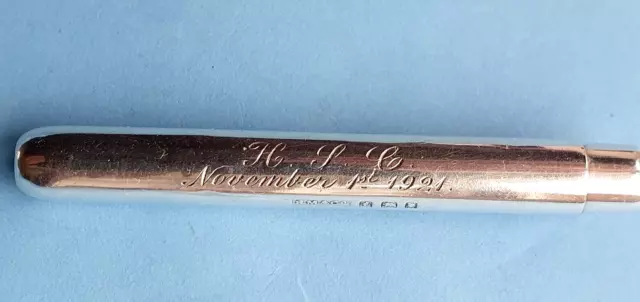 Antique Sampson Mordan & Co Silver Quill cutter, London 1921. clear backstamp. Antique Sampson Mordan & Co Silver Quill cutter, London 1921. clear backstamp.