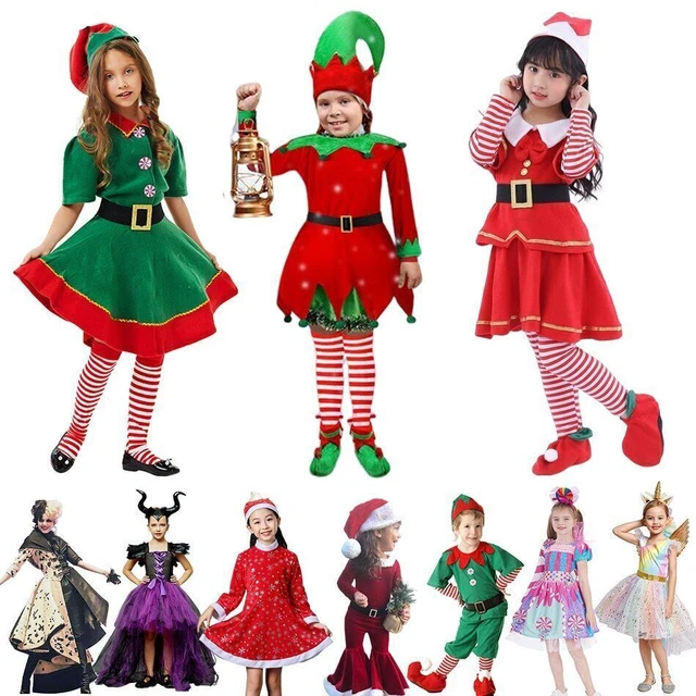 Neonate Ragazzi Natale Cospaly Costume da Babbo Natale Bambini Candy Abiti...