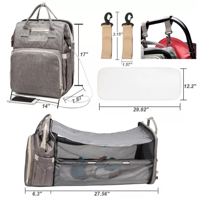 Baby Backpack With Portable Changing Station. With USB port