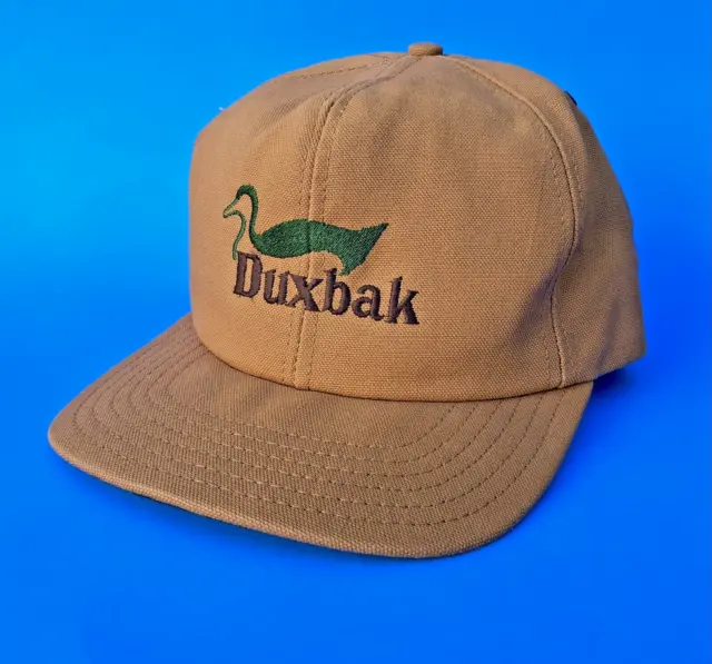 DUXBAK Duck Hunting Heavy Cotton Snapback Work Hat 80s NOS Vintage USA