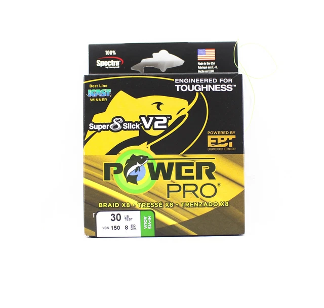 Tresse Power Pro Super 8 Slick V2 - 65 Lb / 300 Yds - Verte - Neuve