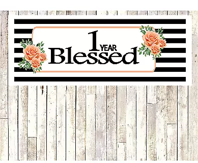 Number 1- 1st Birthday Anniversary Party Blessed Years Wall Decoration Banner