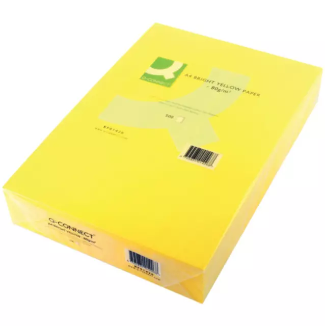 Office Depot A4 Coloured Paper Yellow 80 gsm Smooth 500 Sheets