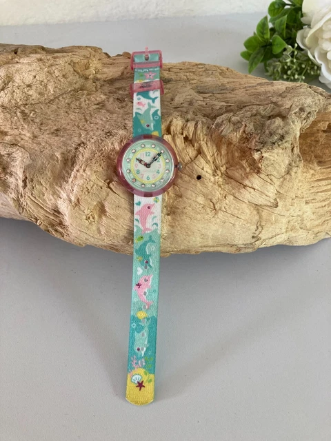 924 MONTRE FLIK Flak Splashy Dolphins a Quartz 2015 Fonctionne Ref FBNP035 EUR 25 00 PicClick FR