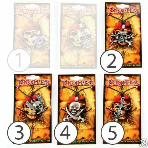 Pendentif crâne pirate en étain, gothique/bikers 6 designs/cadeau