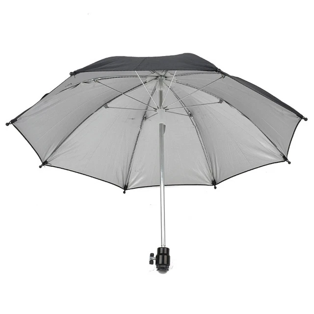 Mini Parapluie 2 Pcs Pour Téléphone Portable - Petit Format Mignon Avec Ventouse (Noir + Bleu Ciel)
