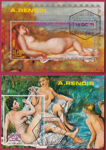 Äquatorialguinea Block 55 und 56 gestempelt, Gemälde von Auguste Renoir