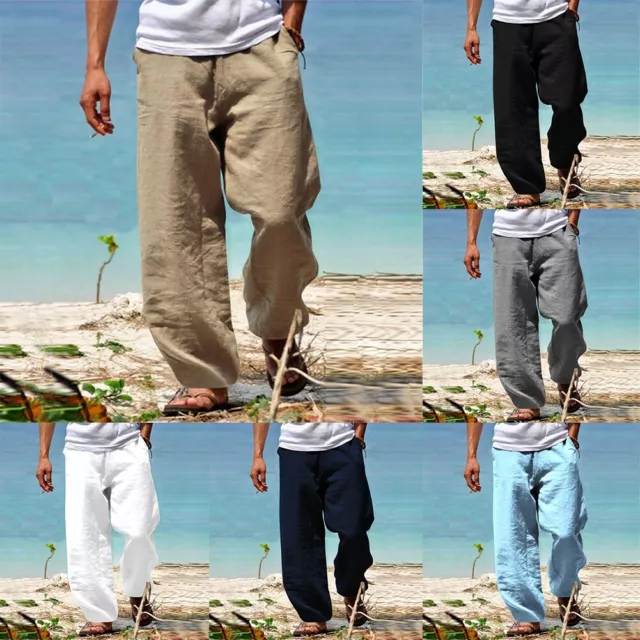 Lightweight and Flexible Straight Pants for Men's Yoga and Beach Outings