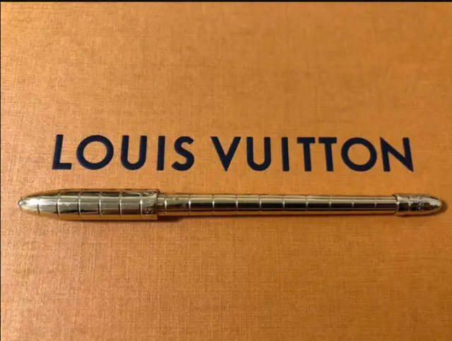 Louis Vuitton Grand Tour Damier Lacquer Gold Tone Ballpoint Pen