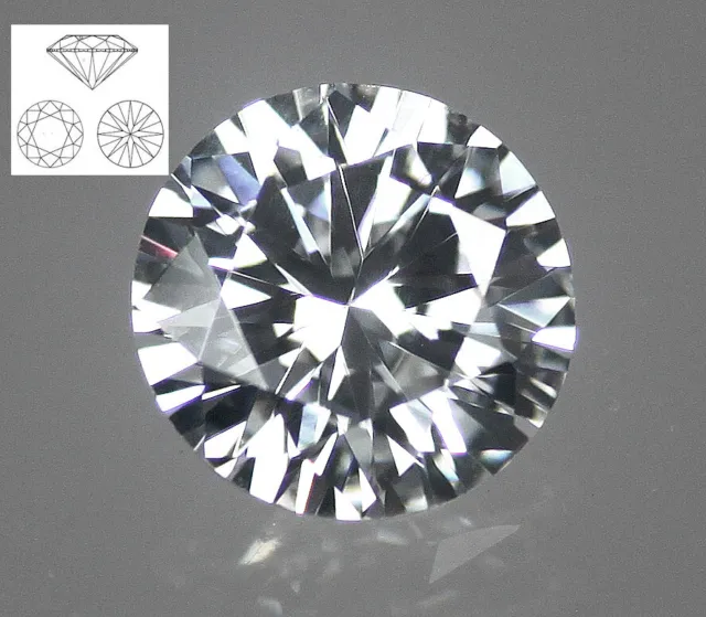 White Clear Round Brilliant Loose Cubic Zirconia, size and quality choice