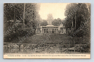 Wd2 Postcard 1940's ? Les Sources St Leger Lake / Boats 039a