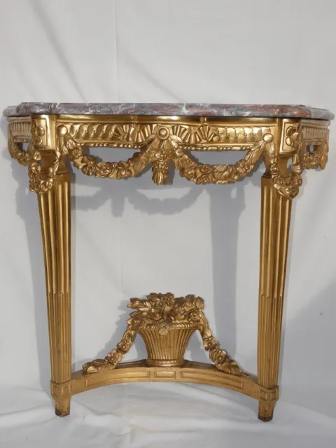 Console  bois sculpté et doré transition Louis XV / XVI Provence 18 ème PILLOT?
