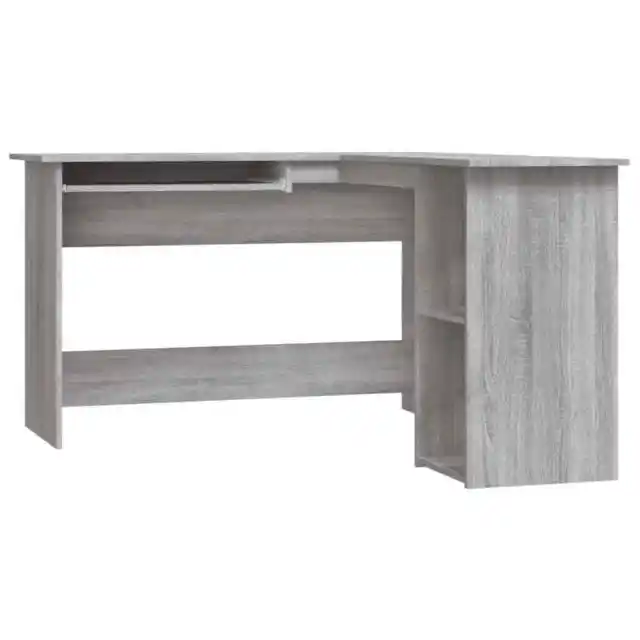 vidaXL Corner Desk Grey Sonoma 120x140x75 cm Engineered Wood