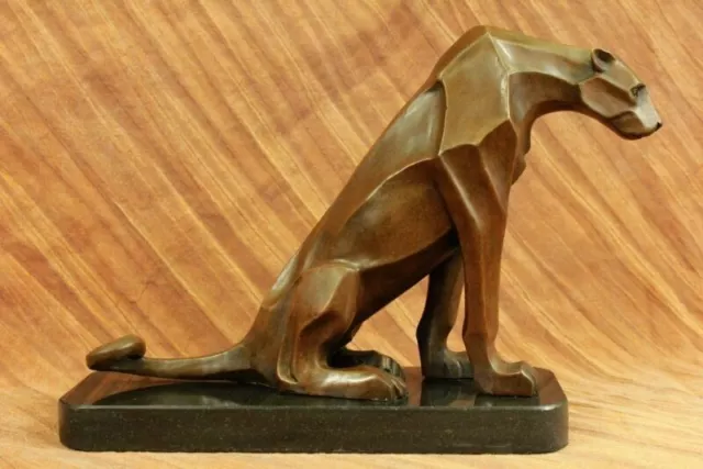 A Mano Moderno Astratto Jaguar Da Henry Moore Bronzo Scultura Statua Figura