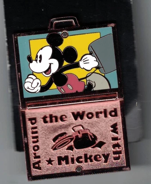 DISNEY MICKEY MOUSE around the World Suitcase Hinged Pin New £6.79