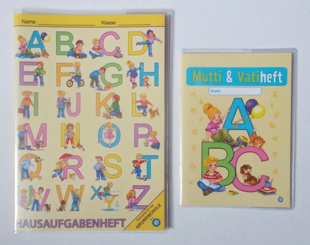 HAUSAUFGABENHEFT ABC GRUNDSCHULE A5 + Mutti-/Vati liniert A6