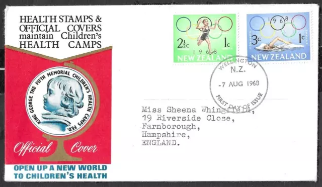 NEW ZEALAND  - HEALTH STAMPS - 7th AUG 1968 - FDC