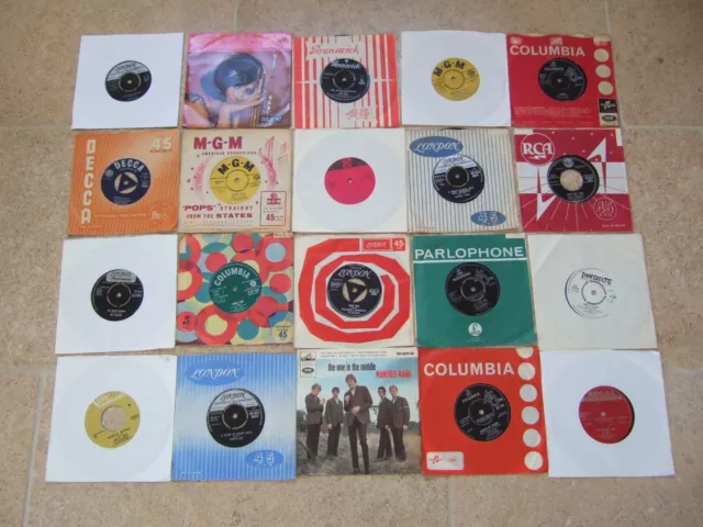 JOB LOT OF 20 x 7" 50/60s  SINGLE/EPs - YARDBIRDS , CURTIS LEE, THE MOVE, L38