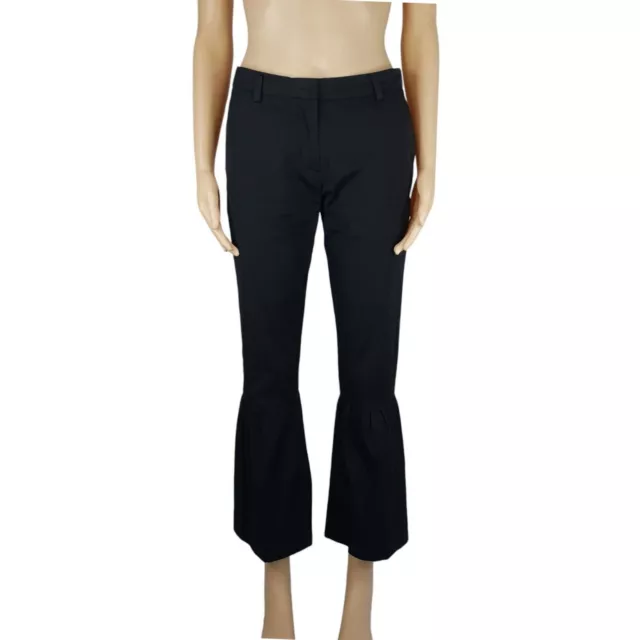 Dries Van Noten Womens Black Flare Cropped Trousers Size 34