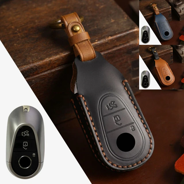 Genuine Leather Car Key Fob Case Cover For Mercedes Benz C S W206 W223 S350 S400