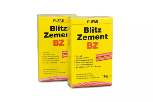 Cemento flash resistente alle intemperie 1 kg malta a montaggio rapido Pufas (3,95 €/1 kg)