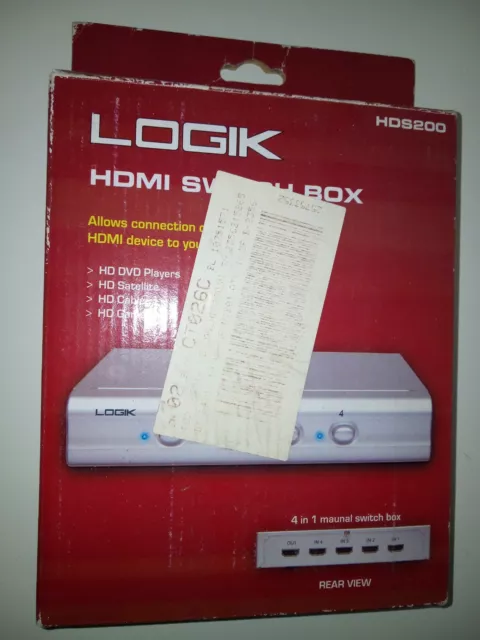 Logik Hdmi Switch Box Hds200 4 In 1  - New In Box Ex Display Stock