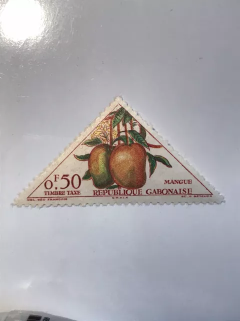 1 Gabon Republic Stamp Mango Mint Hinged Madagascar 1962 Triangle Postage