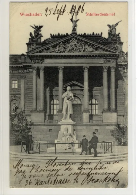 AK Wiesbaden, Schillerdenkmal, 1906