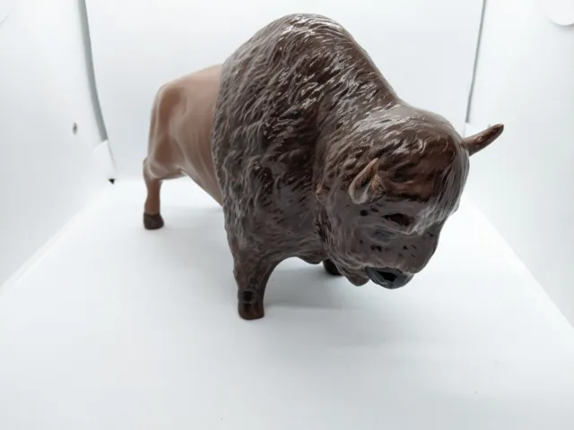 Large American Bison Ceramic Figure - Similar to Breyer in Shape and Size